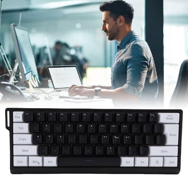 60 Teclado De Juego Con Cable, RGB Teclado Mecánico Ergonómico Retroiluminado De 61 Teclas, Plug Y Play, Teclado Portátil De Computadora Para Juegos De Trabajo Y Tipógrafos