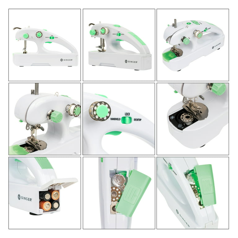SINGER Stitch Quick Plus Cordless Hand Held Mending Portable Sewing  Machine, Two Thread 