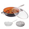 thumbnail image 1 of Michelangelo Nonstick Woks And Stir Fry Pans With Lid, Frying Basket & Steam Rack, Nonstick Copper Wok Pan With Lid, Ceramic Wok With Lid, Nonstick Frying Wok, 1 of 3