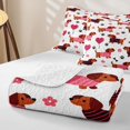 thumbnail image 4 of Homewish Pet Dachshund Quilt Full,Dog Paws Full Bedspread Sets,White,Heart Balloon Decor,3pcs, 4 of 7