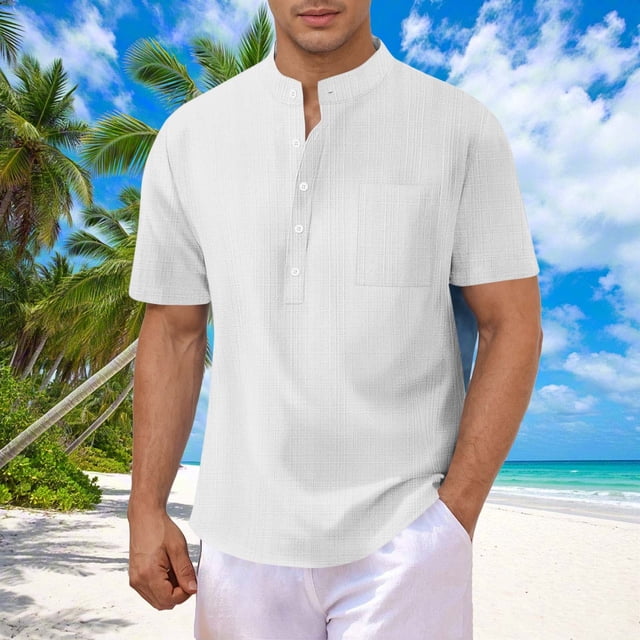 pstuiky camisetas de hombre, Camisa informal de manga corta con botones y ventilación para hombre camisas casuales para hombre xl