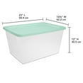 thumbnail image 2 of Sterilite Storage Bin, 58 Quart Clear Plastic Storage Container with Snap-On Lid, Mint, 8 Pack, 2 of 6