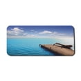 thumbnail image 1 of Summer Computer Mouse Pad, Wooden Deck on Charm Lake Holiday Europe Coast Tranquil Sea View, Rectangle Non-Slip Rubber Mousepad X-Large, 35" x 15" Gaming Size, Violet Blue Turquoise, by Ambesonne, 1 of 2