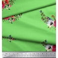 thumbnail image 2 of Soimoi Poly Georgette Fabric Leaves & Anemone Flower Decor Fabric Printed Yard 42 Inch Wide, 2 of 3
