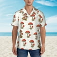 thumbnail image 2 of Xecao Mushroom print Hawaiian shirt - a stylish short-sleeve button-down for men, perfect for casual beach and tropical outings., 2 of 9