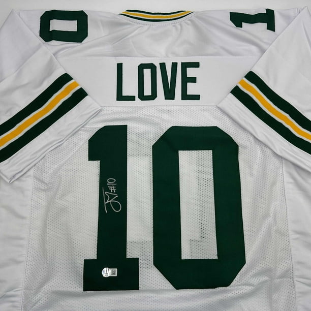 Autographed Signed Jordan Love Green Bay White Football Jersey Beckett BAS COA Walmart Business Supplies