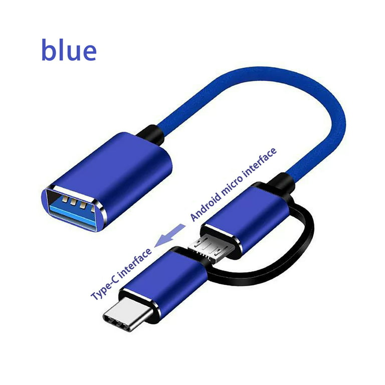 2 in 1 Micro and Type C 3.0 Interface to Female USB type A cable
