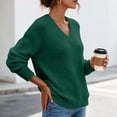 thumbnail image 6 of Liuinsasek Womens Fuzzy Sweater Fashion Casual V-Neck Oversized Long Sleeve Soft Fluffy Knit Pullover Top for Fall/Winter Lounge Outfits, 6 of 9
