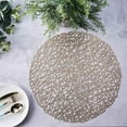 thumbnail image 2 of Efavormart 6 Pack 15" Champagne Round Woven Vinyl Placemats Non Slip Dining Table Placemats For Wedding Events Birthday Party, 2 of 5