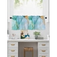 thumbnail image 5 of Valances for Windows Abstract Teal Rod Pocket Cafe Window Treatments Valance Curtains for Kitchen Bathroom Laundry Basement Windows 60"x14", 5 of 9