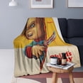thumbnail image 6 of Childs Play Chucky Doll Blanket for Couch Bed Throw Blanket, Aesthetic Decorative Blanket for Travel Camping Comfy Blanket, Full Size Blanket, 40x50 in for Kids/Boys/Girls, 6 of 9
