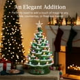 thumbnail image 6 of Best Choice Products 24in X-Large Pre-Lit Ceramic Christmas Tree Decor w/ 74 Multicolor Bulbs, LED Light - Flocked/Green, 6 of 8