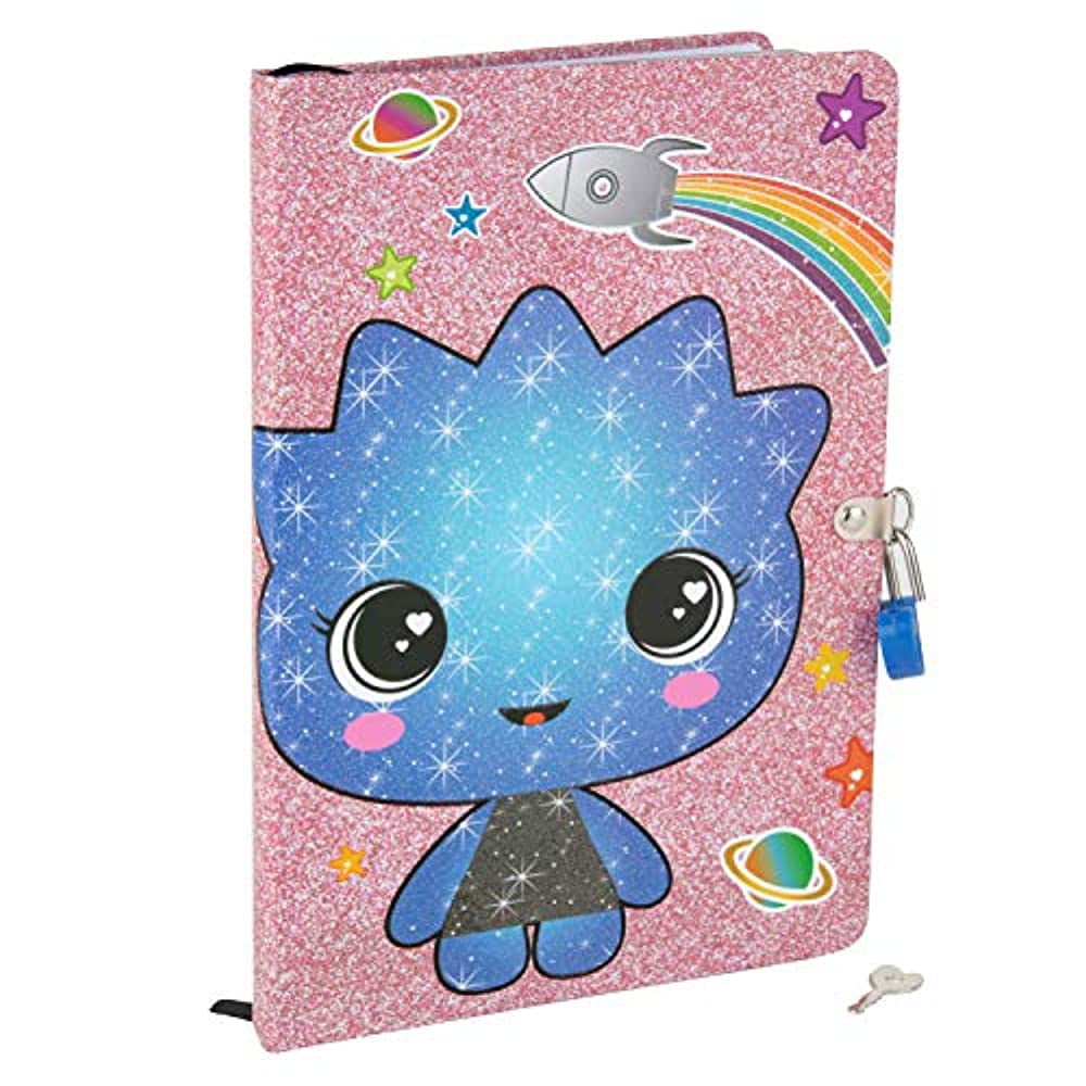 Seven20 Glitter Galaxy Diary for Girls with Lock and Key Sparkly Cute