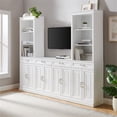 thumbnail image 2 of Crosley Furniture Stanton 3-Piece Wood Sideboard & Storage Bookcase Set in White, 2 of 16
