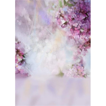Image of ABPHOTO 5x7ft Photography Backdrop Abstract Watercolor Painting Spring Pink Apricot Tree Bloom Flower Blur Bokeh Photo Background Backdrops