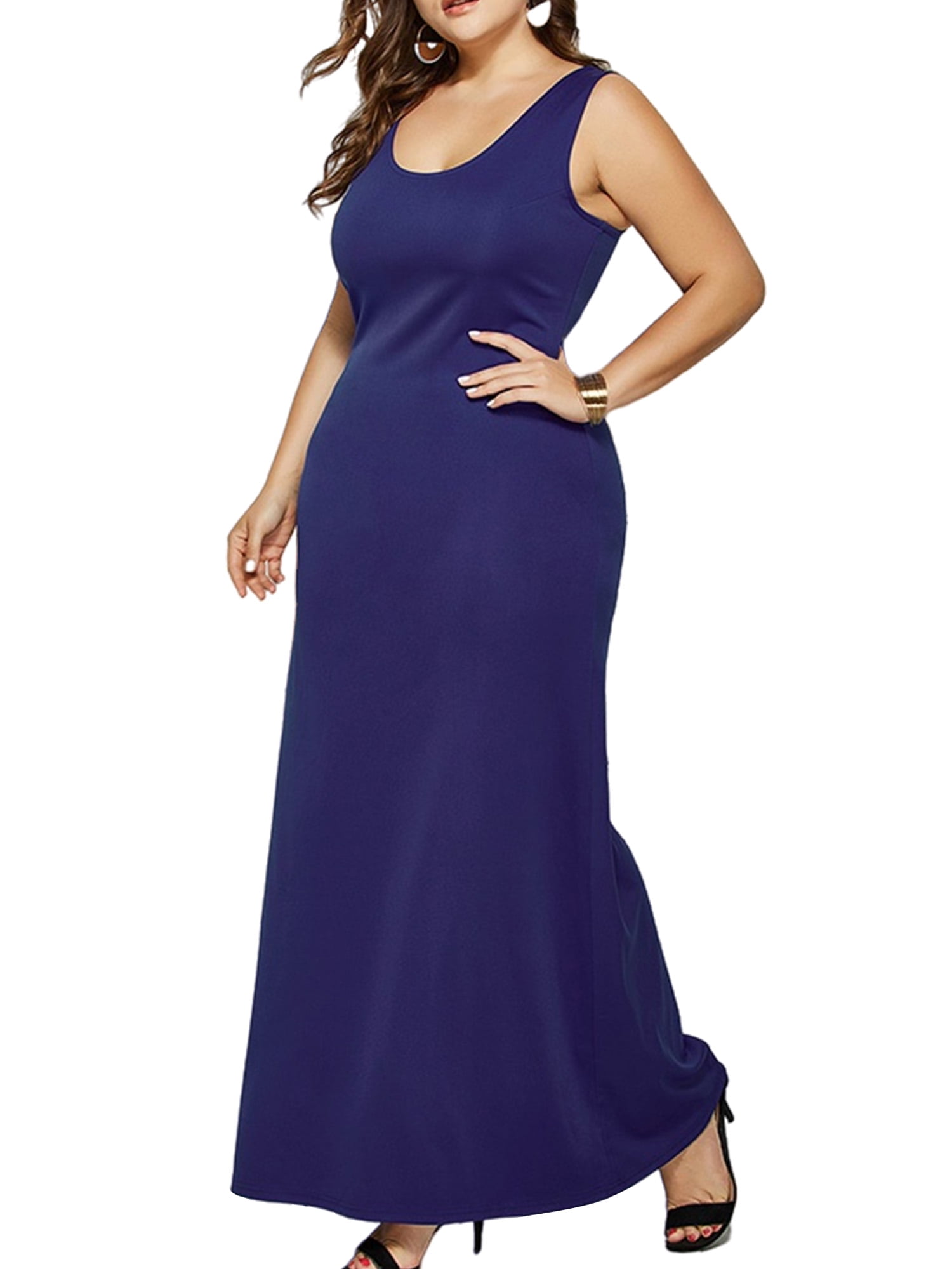 UKAP Women Plus Size Pajamas Sleepwear Casual Round Neck Nightshirts