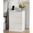 thumbnail image 3 of Nightstand Set of 2 White Nightstand with 3 Drawers, White Bedside Table Night Stand for Bedroom with Charging Station & Cut-Out Handle, Sofa Side Table for Bedroom, 3 of 11
