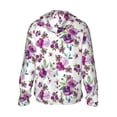 thumbnail image 3 of Balery Rose Flowers Men's Women's UPF 50+ Sun Protection Lightweight Hoodie Performance Long Sleeve Shirt for Fishing Running-Small, 3 of 9