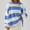 Sky Blue, variant on Womens Long Sleeve Oversized Striped Crew Neck Loose Fit Knitted Sweaters, M