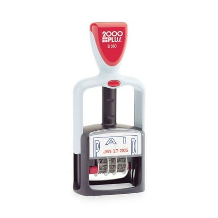 

2000 PLUS Model S 360 Two-Color Message Dater 1.75 x 1 Paid Self-Inking Blue/Red (011033)