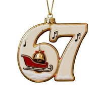 WEGFTDUOP Christmas 67 Acrylic Ornament Six Funny Xmas Holiday Ornament Funny 67 Decorations Meme Grandkid Gift For Christmas Tree Christmas Hanging Decor