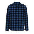 thumbnail image 5 of Letdown Womens Plaid Shirts Lightweight Flannel Roll Up Long Sleeve Collared Button Down Blouse Loose Fit Fall Tops Casual Outwear (Blue,XL), 5 of 6