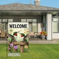 thumbnail image 3 of AMHNF Welcome Hummingbirds Linen Garden Flag for Spring Summer Home Outdoor Garden Yard Door Decor 12x18 inch, 3 of 5
