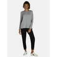 thumbnail image 3 of Time and Tru Women's Hacci Knit Pullover with Long-Sleeves, Single and 2-Pack, Sizes XS - XXL, 3 of 5