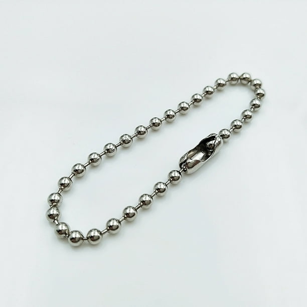 100pcs Long Bead Connector Clasp Ball Chain Keychain Tag Key