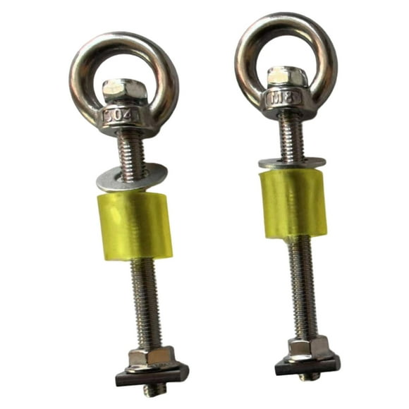 Miulika 2 Pieces Eye Bolt M8 T Track Bolts Silver for Anchoring Roof Racks Hooks Length 10 cm