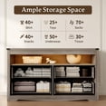 thumbnail image 5 of FANRAL 4 Drawers Dresser & Open Shelf for Bedroom,Modern Wooden Chest of Drawers with LED Light,Storage Organizer Dresser for Closet,Wood Dresser, 5 of 7
