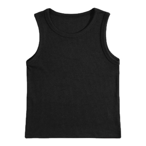 KAUOD Kids Toddler Boys Girls Solid Cotton Sleeveless Vest Clothes Unisex Tank Top Lightweight Undershirts Basic Tees