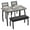 grey, variant on Huisuilinss Dining Table Set For 4,Kitchen Table With Upholstered Bench & 2 Chairs,4 Piece Dinner Table Set,Wood Dining Room Table Set With Chamfer Design And Metal legs For Home Apartment