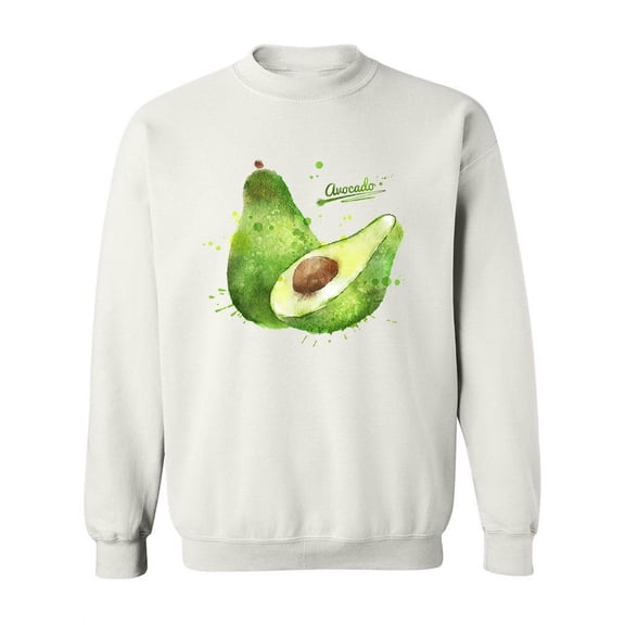 Watercolor Splashes Avocado Sweatshirt Women -Image by Shutterstock, Female 5X-Large