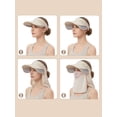 thumbnail image 2 of Deago Womens Wide Brim Sun Hat with Detachable Face Cover & Neck Flap Ponytail Outdoor UV Protection Visor Hat for Garden Fishing Hiking, 2 of 8