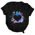 thumbnail image 5 of Rutainlusire Womens Tops Clearance Fashion Woman Rounk Neck Summer Short Sleeve Blouse T-Shirt Causal Printing Tops, 5 of 7