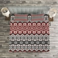 thumbnail image 4 of Ambesonne Nordic Quilted Bedspread Set 3 Pcs, Cultural Christmas Theme, King Size, Burgundy Black Grey, 4 of 4