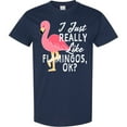thumbnail image 3 of Inktastic I Just Really Like Flamingos Ok with Pink Flamingo T-Shirt, 3 of 5