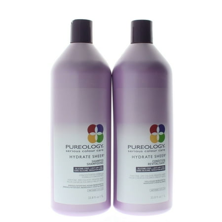 Pureology Hydrate Sheer Shampoo and Conditioner 1Liter/33.8oz Each Duo