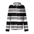 thumbnail image 4 of CLOISE Womens Blouses Fall Cute Striped Shirts Lapel Long Sleeve Blouses Oversized Button Up Color Block Dressy Casual Tees Flowy Clothes Black XL, 4 of 4
