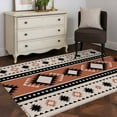 thumbnail image 4 of Khaki Boho Area Rug 4x6 Washable Rug Non Slip Vintage Ethnic Tribe Retro Abstract Art Large Area Rug Indoor Floor Carpet for Entryway Bedroom Kitchen Living Room Home Office Dining Room Nursery, 4 of 8