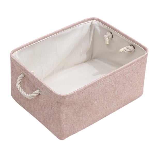Cesta de tela plegable para guardar juguetes, libros y cubos decorativos impermeables. Pink_S