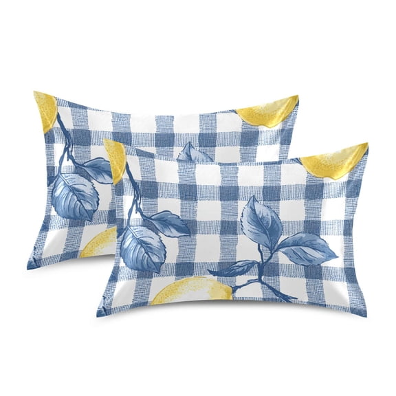 Yayeee Pillowcase Standard Size Set of 2 Satin Wrinkle Resistant Pillow Case, Light Lemon