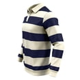 thumbnail image 5 of ClodeEU Men’s Long Sleeve Polos Casual Sweatshirts Tops, Striped Fashion Long Sleeve Pullover Tops, Big and Tall, Size S-3XL, 5 of 5