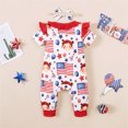 thumbnail image 4 of AINIYS Baby Summer Striped Romper Sleeveless Button Loose Playsuit Cotton Linen Jumpsuit Red 9 Months, 4 of 8