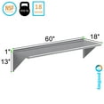thumbnail image 3 of AmGood 18 in. x 60 in. Stainless Steel Wall Shelf | NSF Certified | Appliance & Equipment Metal Shelving | Kitchen, Restaurant, Garage, Laundry, Utility Room, 3 of 8