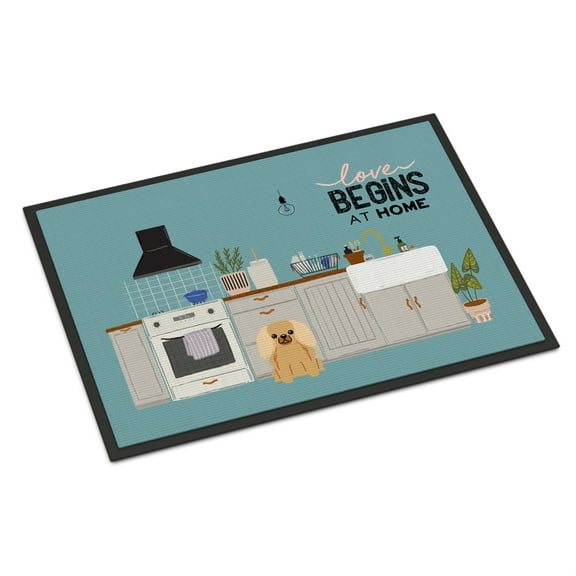 Fawn Sable Pekingese Kitchen Scene Indoor or Outdoor Mat 24x36 CK7808JMAT