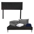 thumbnail image 1 of Base Cama Slim Dicasa Matrimonial Cabecera Bilbao Negro Almohada 2 Pack Protector Cloud Sábanas Softy Edredón Homy, 1 of 8