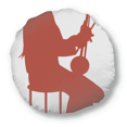 thumbnail image 1 of China Erhu Player Illustration Pattern Round Throw Pillow Home Decoration Cushion, 1 of 3