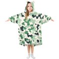 thumbnail image 6 of Dailycode Wearable Blanket Hoodie Oversized Sherpa Flannel Blankets with Pocket for 3-14 Year Old Green Camouflage Shapes, 6 of 7